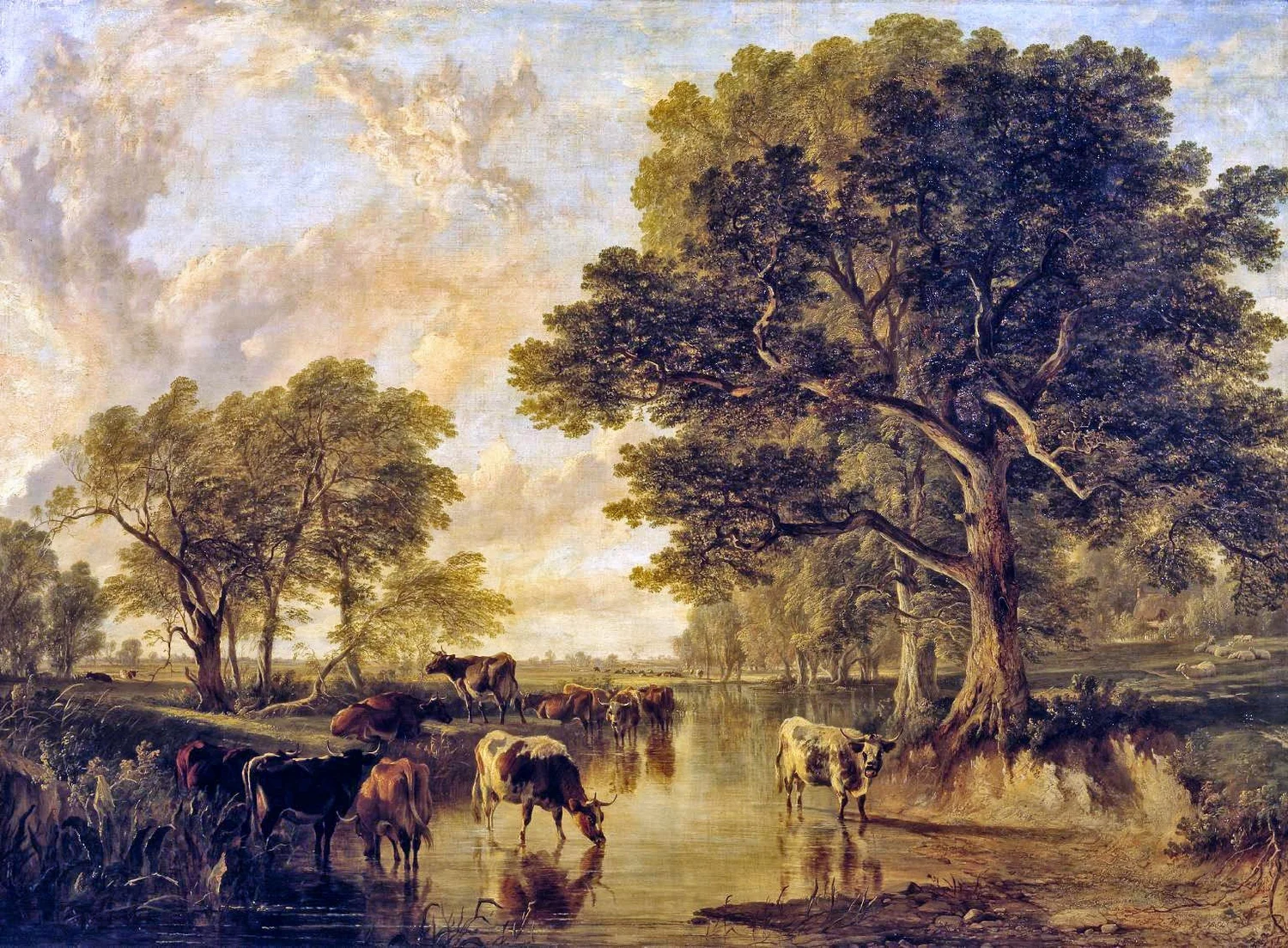 Frederick Richard Lee and Thomas Sidney Cooper, Evening in the Meadows