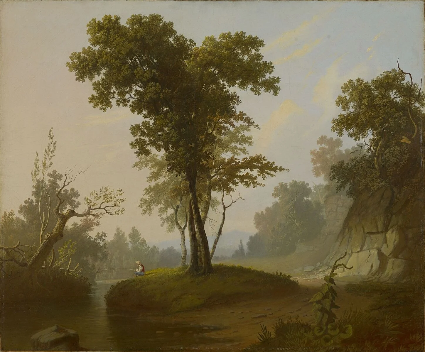 George Caleb Bingham, Landscape with Fisherman