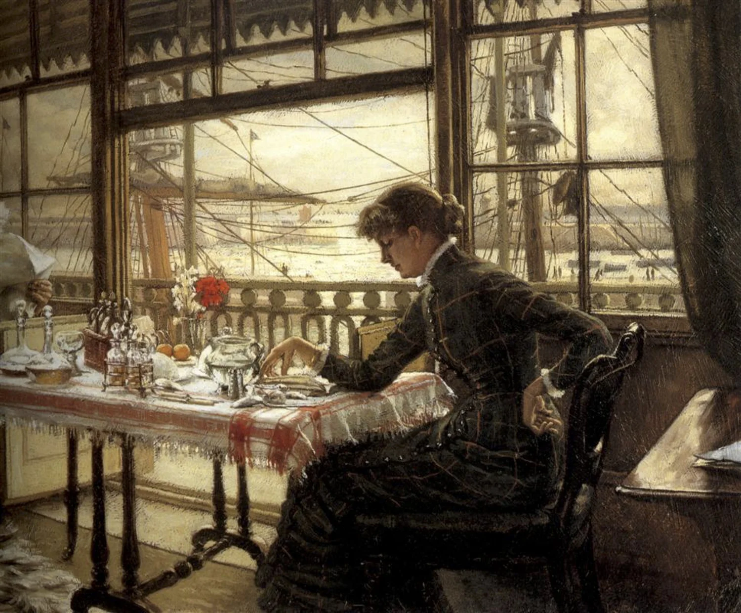 James Jacques Joseph Tissot, Room Overlooking the Harbour
