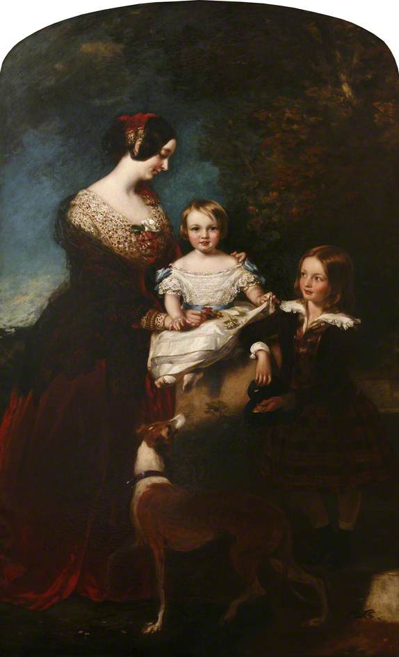 James Sant, Caroline, 3rd Countess of Mount Edgcumbe with Her Two Youngest Children, Charles and Ernestine