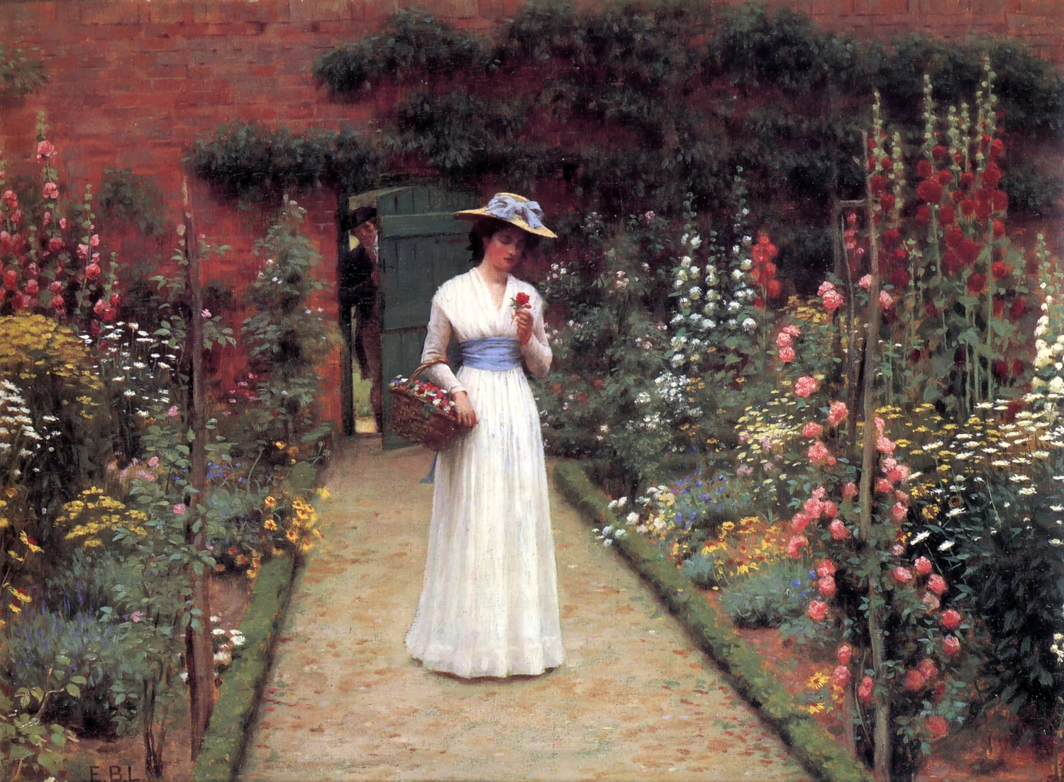 Lord Frederic Leighton, Lady in a Garden