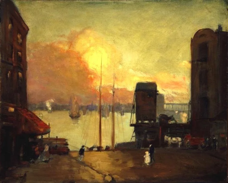 Robert Henri, Cumulus Clouds, East River