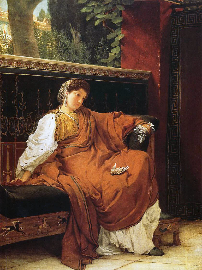 Sir Lawrence Alma-Tadema, Lesbia Weeping over a Sparrow
