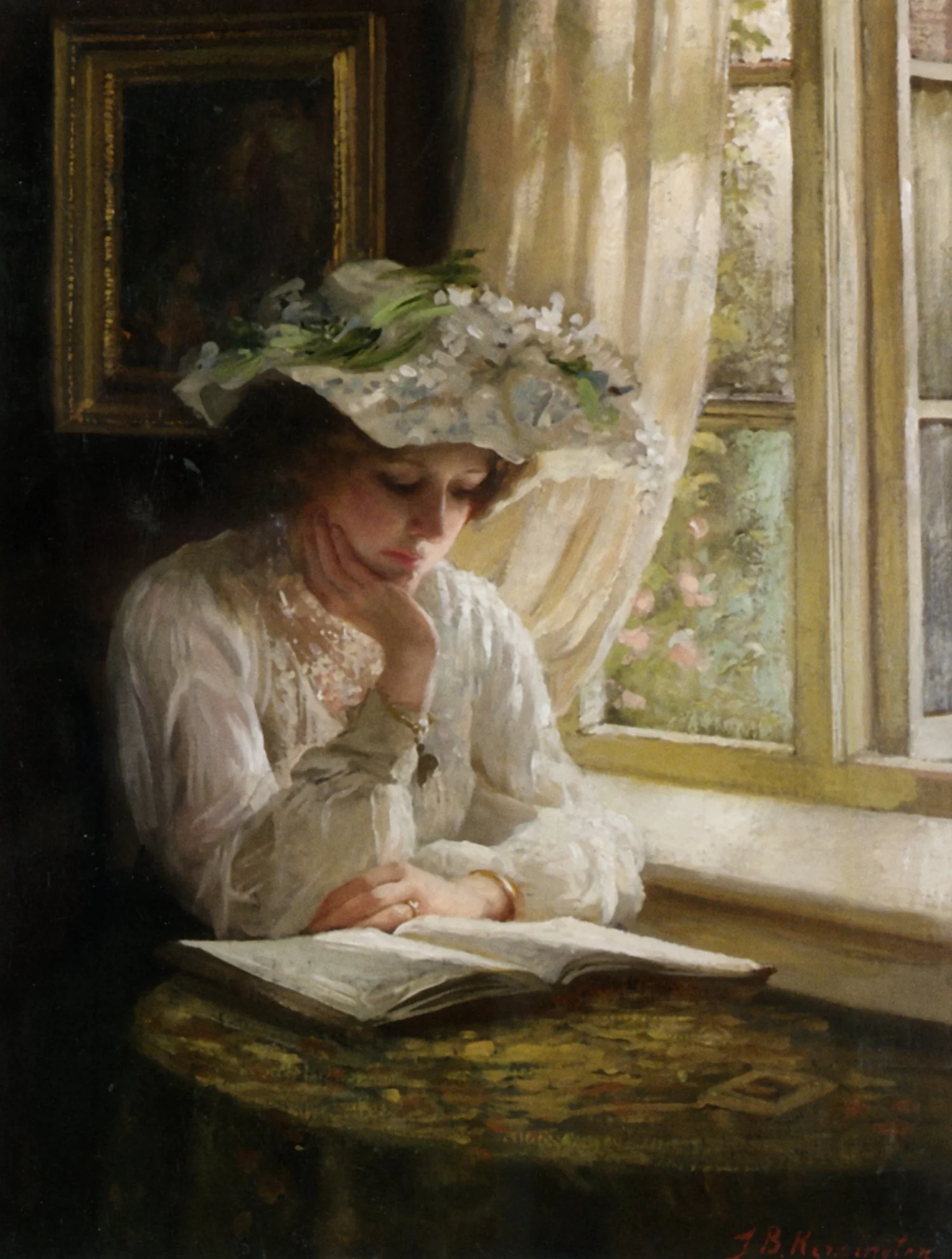 Thomas Benjamin Kennington, Lady Reading by A Window