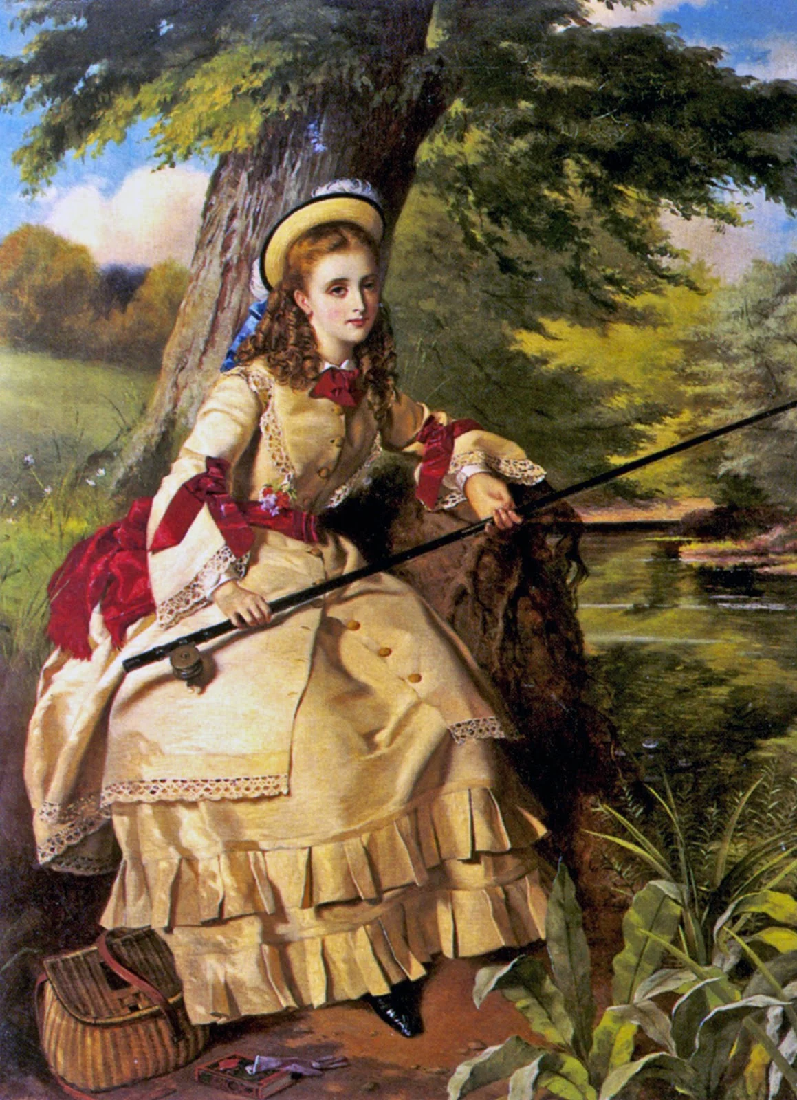 William Maw Egley, A Young Lady Fishing