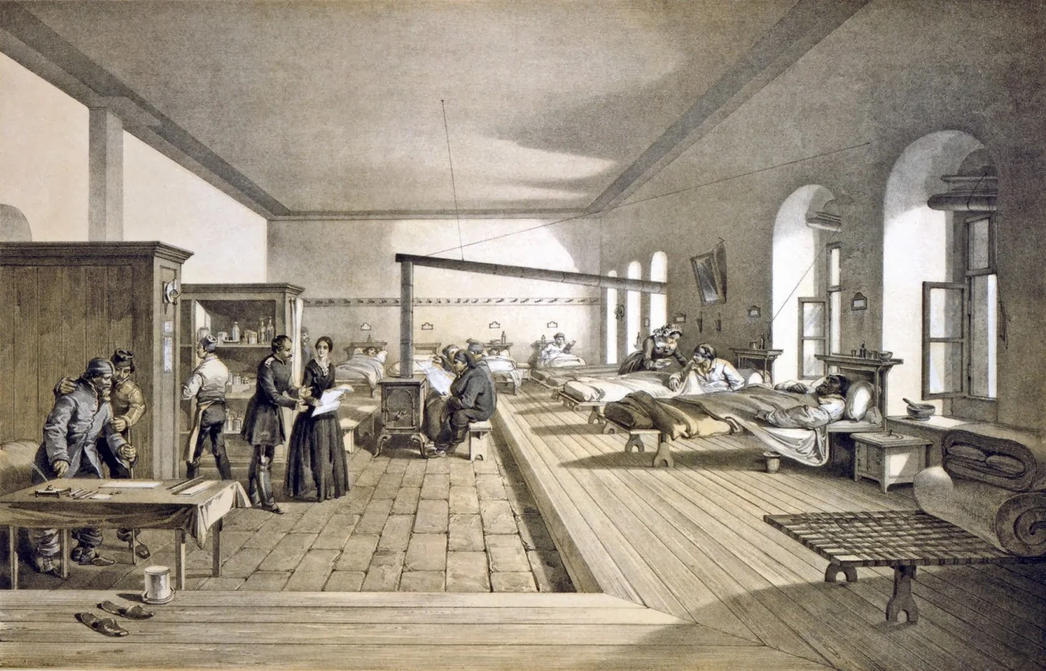 William Simpson, One of the Wards of the Hospital at Scutari, 1856